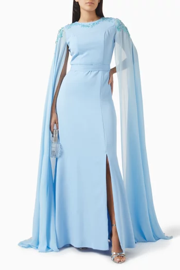 فستان سهرة مطرز بخرز