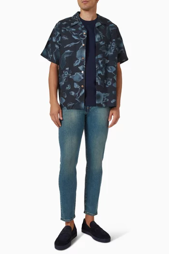 Embossed Happy T-shirt in Cotton