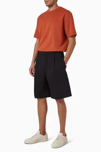 Embossed Happy T-shirt in Cotton