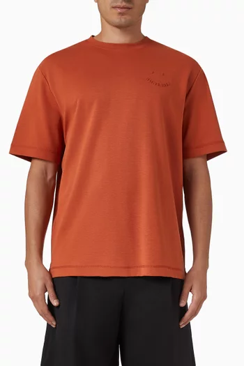 Embossed Happy T-shirt in Cotton