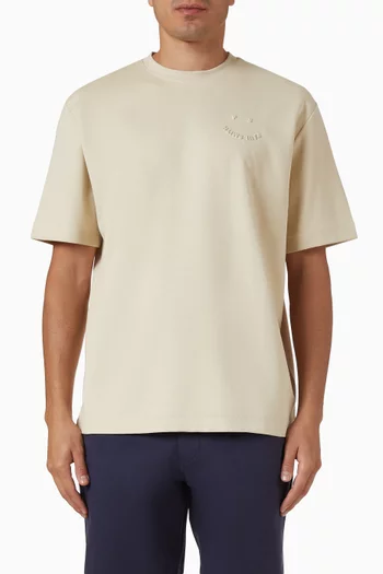 Embossed Happy T-shirt in Cotton