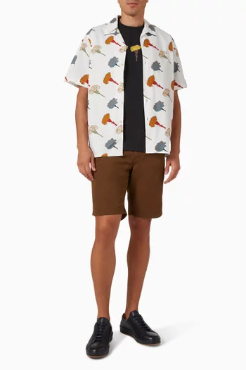 تي شيرت بطبعة زهور القرنفل قطن