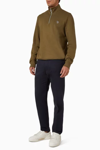 سويت شيرت بسحّاب قصير وشعار الزيبرا قطن