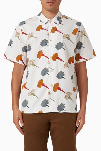 قميص  بطبعة زهور القرنفل قطن