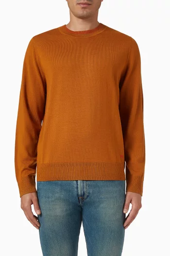 سترة بياقة بلون مغاير صوف مارينو