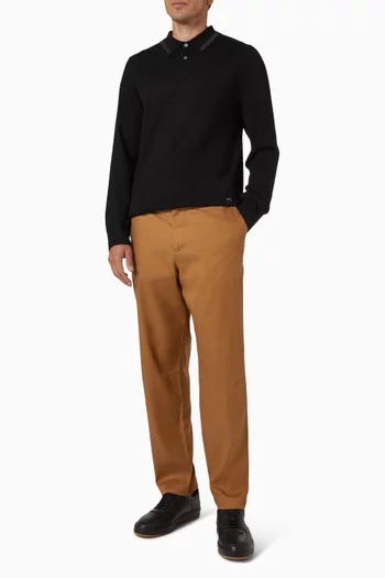 سترة بياقة بولو صوف مارينو