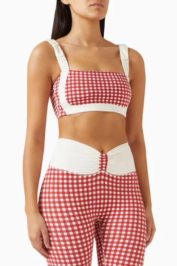 بلوزة لكس بالانس رياضية قصيرة بكشكش