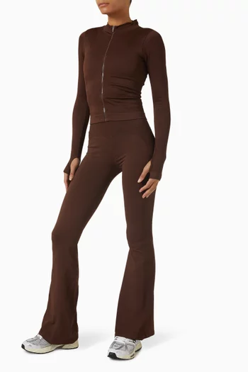 بنطال استوريا منحوت مضلع بدون حياكة بحواف واسعة