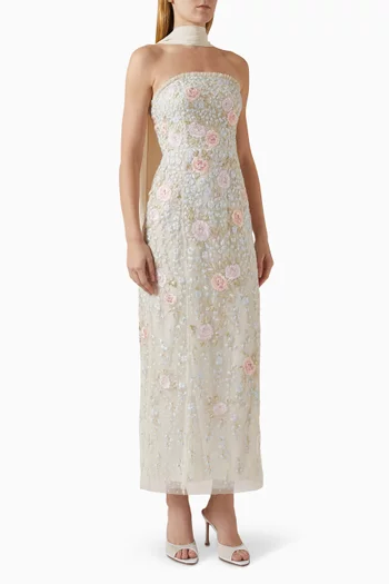 فستان كريسيدا بطول الكاحل ومطرز