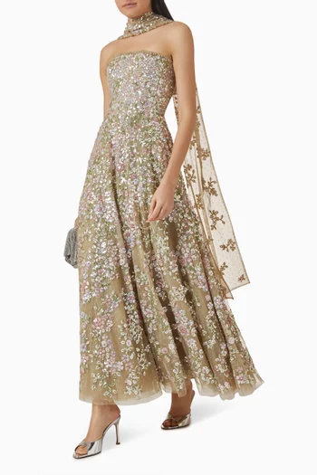 Dream Garland Strapless Gown