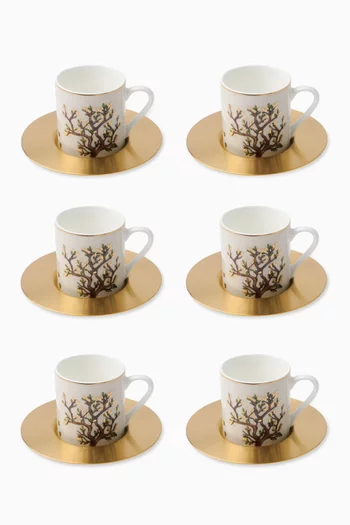 Zaytoune Espresso Cups & Saucers, Set of 6