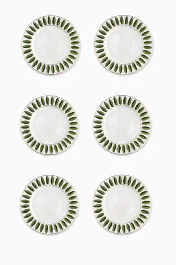 The Palm Dinner Plates in Porcelain, Set of 6