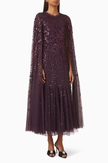 Falling Stars Cape Ankle Gown