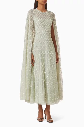 Heart Lattice Bodice Cami Ankle Gown