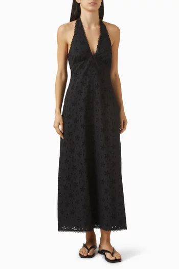 فستان سلمى بحمالات حول الرقبة قطن