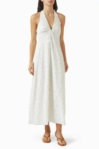 فستان سلمى بحمالات حول الرقبة قطن