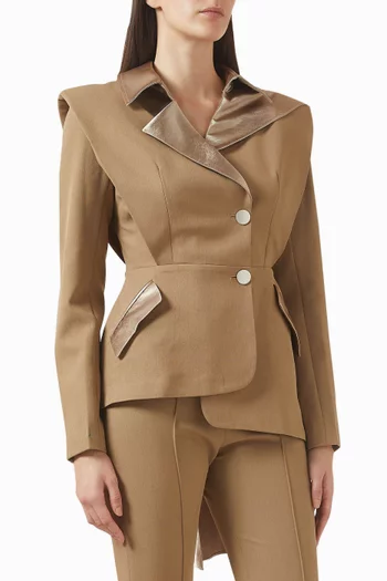 Sleeveless Blazer in Gabardine-silk