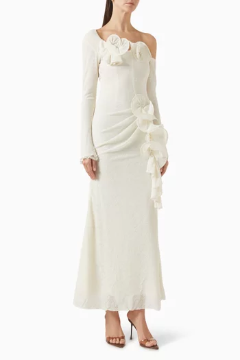 Frill Dress in Wool-knit