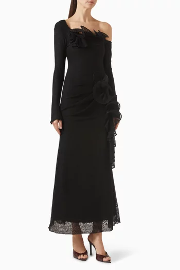 Frill Dress in Wool-knit