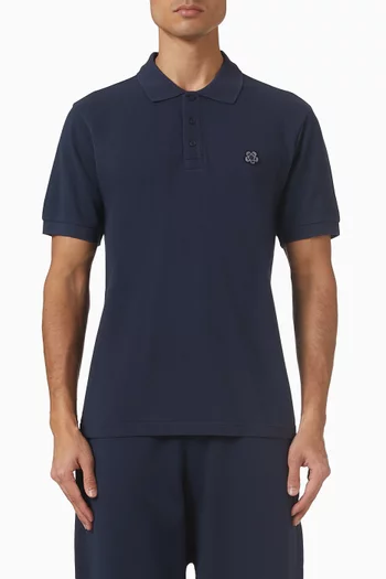 تي شيرت بولو بقصة ضيقة وشعار زهرة بوكي قطن بيكيه