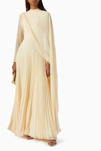 Pleated Cape Dress