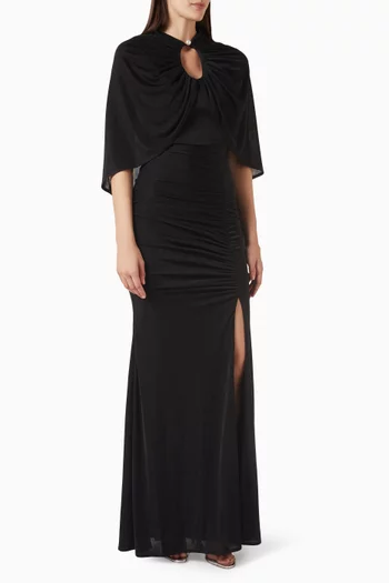 فستان بفتحة وكشكش