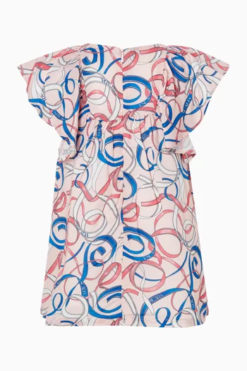 فستان بنقشة تجريدية