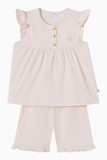 Ruffled Top & Shorts Set