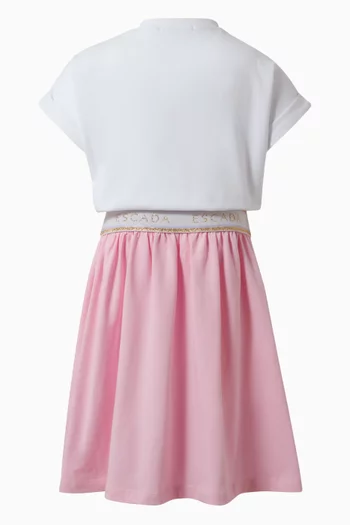 فستان بتطريز شعار الماركة قطن