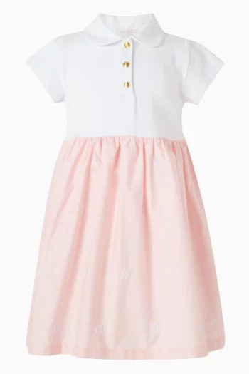 فستان بتطريز شعار الماركة قطن