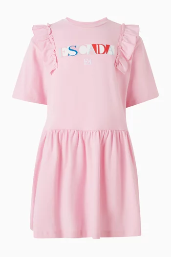 فستان بطبعة شعار الماركة قطن