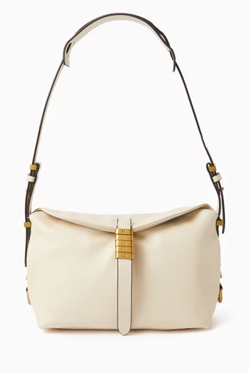 Small Saddle Baguette Bag in Leather