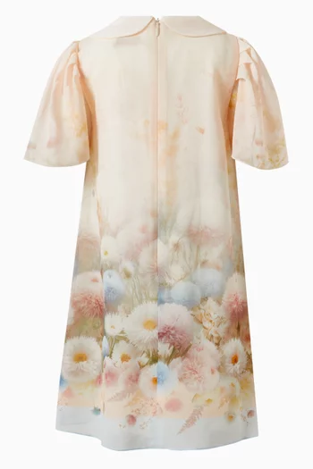 JG SS DRESS WITH FALLING SLEEVES, PETER PAN COLLAR AND PASTEL FLORAL PRINT:Light/Pastel Pink:5-6Y|219258437