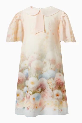 JG SS DRESS WITH FALLING SLEEVES, PETER PAN COLLAR AND PASTEL FLORAL PRINT:Light/Pastel Pink:5-6Y|219258437