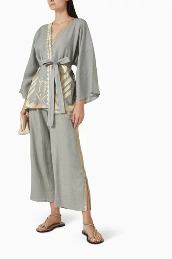 بنطال مزين بتطريزات