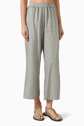 بنطال مزين بتطريزات