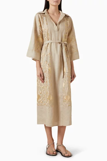 Embroidered Midi Dress