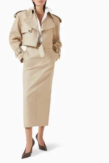 تنورة دريل بقصة ضيقة مستقيمة قطن