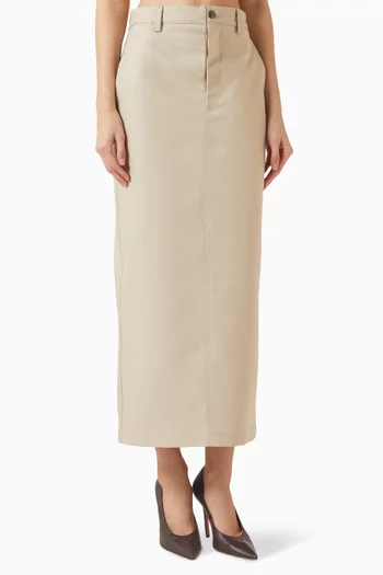 تنورة دريل بقصة ضيقة مستقيمة قطن