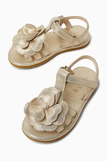 Iles Fields Sandals in Metallic Leather