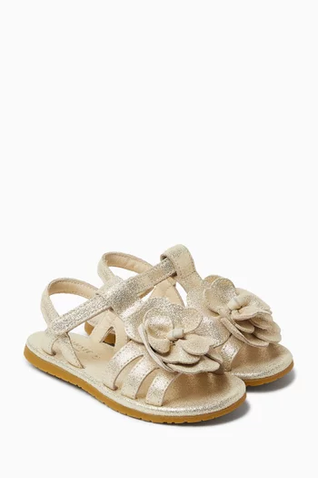 Iles Fields Sandals in Metallic Leather