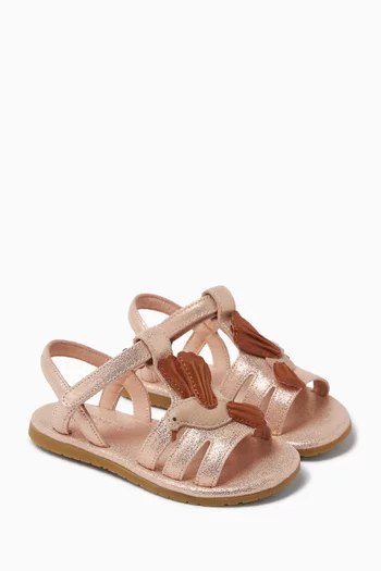 Iles Sky Sandals in Metallic Leather