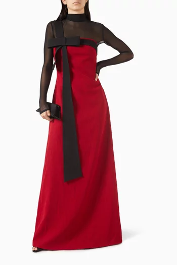 فستان ترانج طويل بعقدة