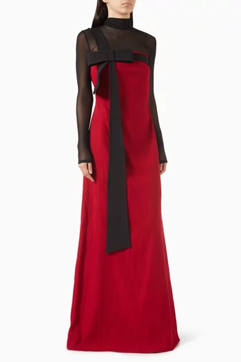 فستان ترانج طويل بعقدة