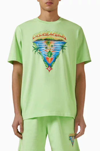 تي شيرت كلاسيكي بطبعة إنوسنس بتصميم مثلث قطن جيرسيه