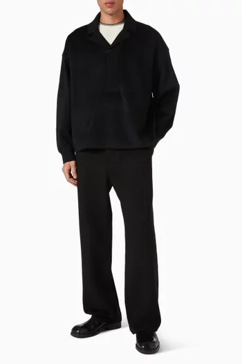 Double-faced Straight-leg Pants in Wool