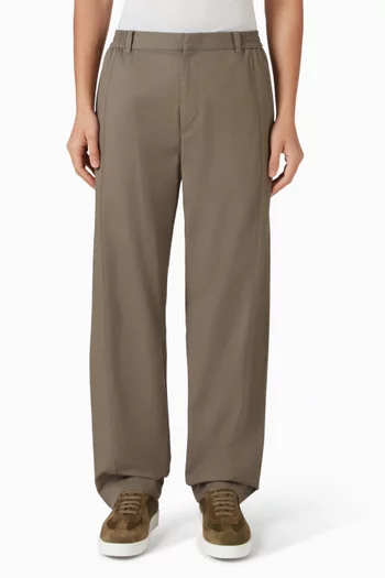 Straight-leg Pants in Cotton