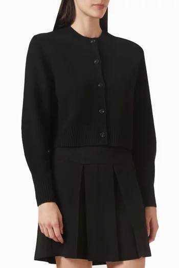 كارديغان صوف مارينو بفتحة رقبة مستديرة