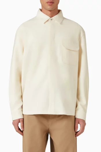 قميص مزيج صوف بملمس بارز