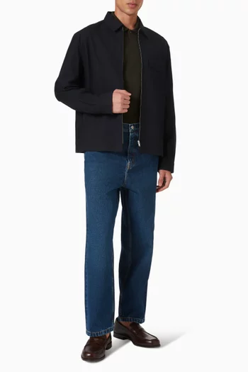 Zipped Overshirt in Cotton